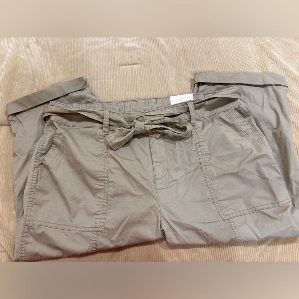 LANE BRYANT BELTED PEDAL PANTS